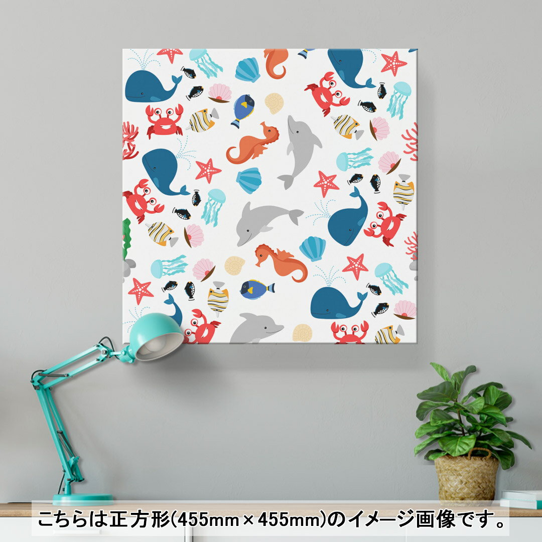 アートパネル 絵 絵画 飾り 選べるサイズ 333×333mm 正方 スクエア モダン 玄関 写真 フォト インテリア おしゃれ 013743 海　アニマル　夏