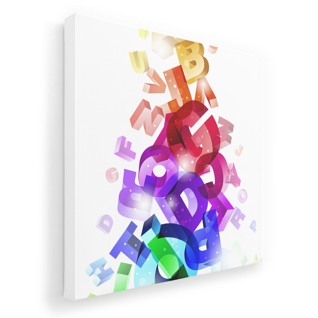 アートパネル 絵 絵画 飾り 選べるサイズ 333×333mm 正方 スクエア モダン 玄関 写真 フォト インテリア おしゃれ 002078 カラフル　英語　文字