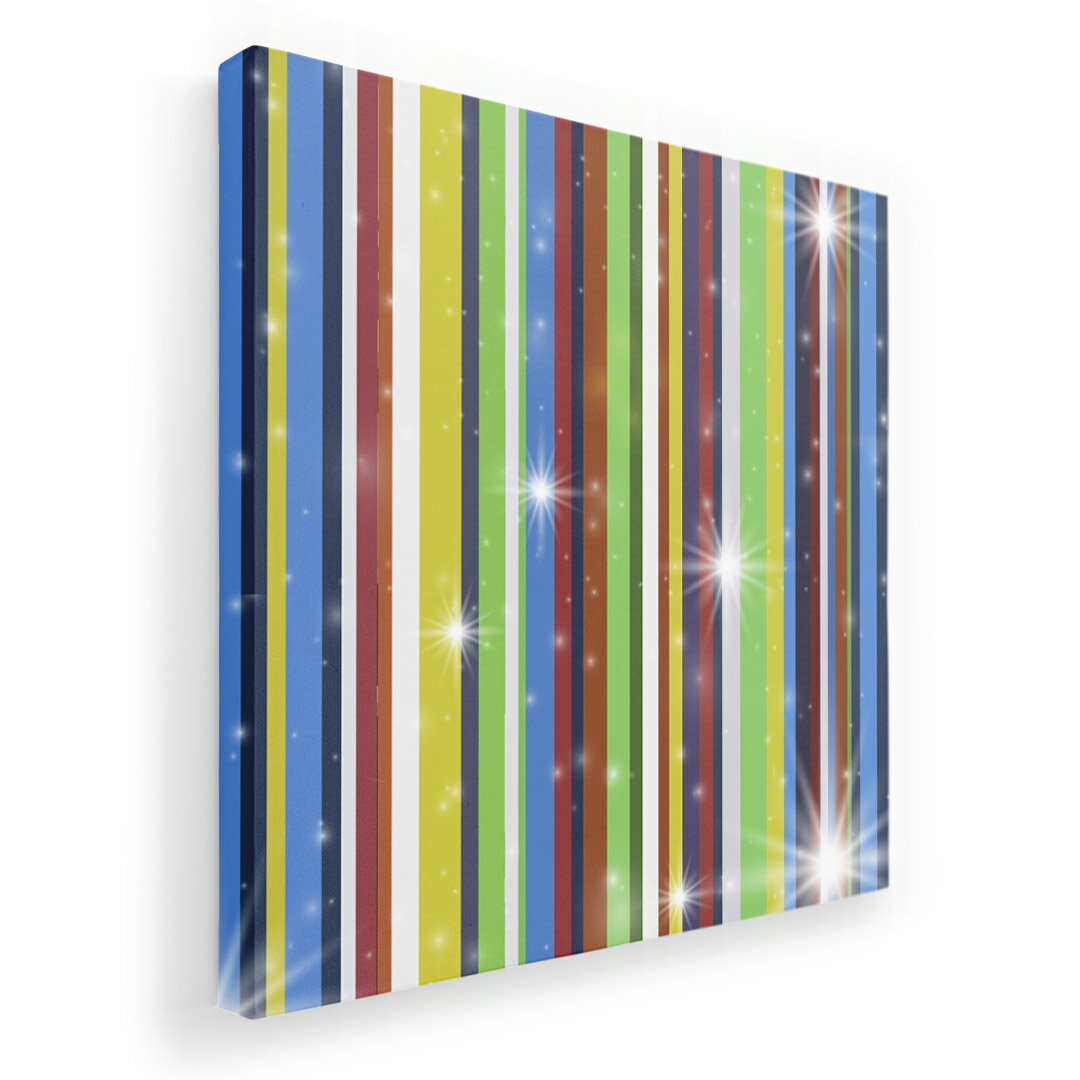 アートパネル 絵 絵画 飾り 選べるサイズ 333×333mm 正方 スクエア モダン 玄関 写真 フォト インテリア おしゃれ 002086 カラフル　ボーダー