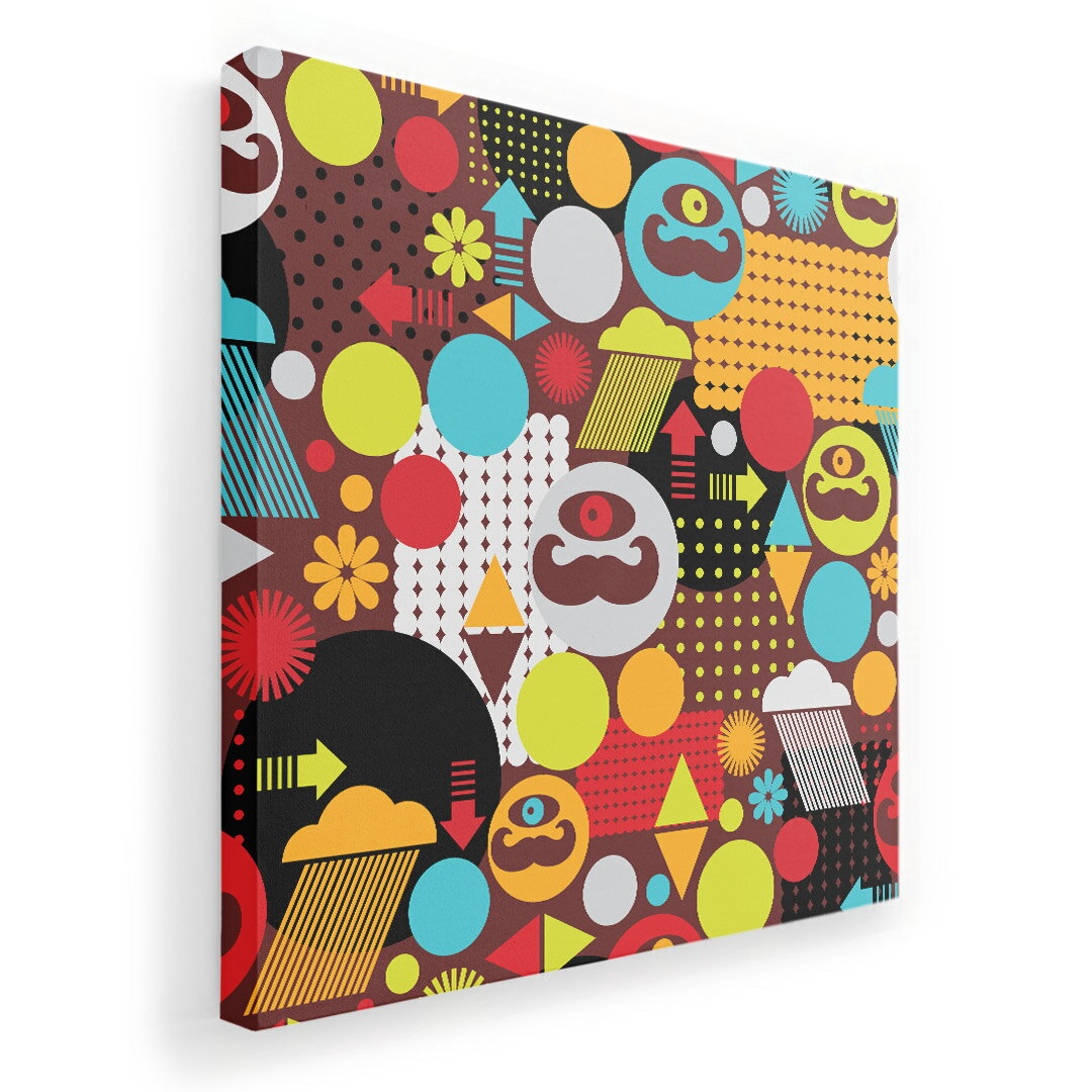 アートパネル 絵 絵画 飾り 選べるサイズ 455×455mm 正方 スクエア モダン 玄関 写真 フォト インテリア おしゃれ 002417 キャラクター　模様　カラフル