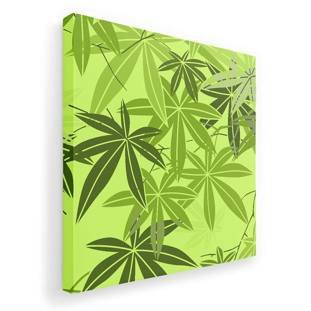 アートパネル 絵 絵画 飾り 選べるサイズ 455×455mm 正方 スクエア モダン 玄関 写真 フォト インテリア おしゃれ 002475 植物　緑　イラスト