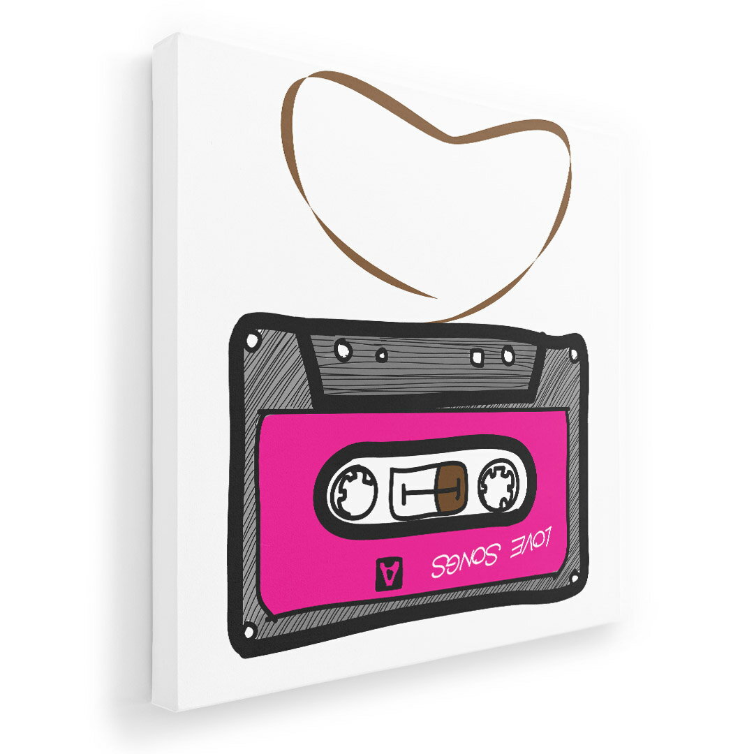 アートパネル 絵 絵画 飾り 選べるサイズ 333×333mm 正方 スクエア モダン 玄関 写真 フォト インテリア おしゃれ 002566 音楽　カセット　イラスト