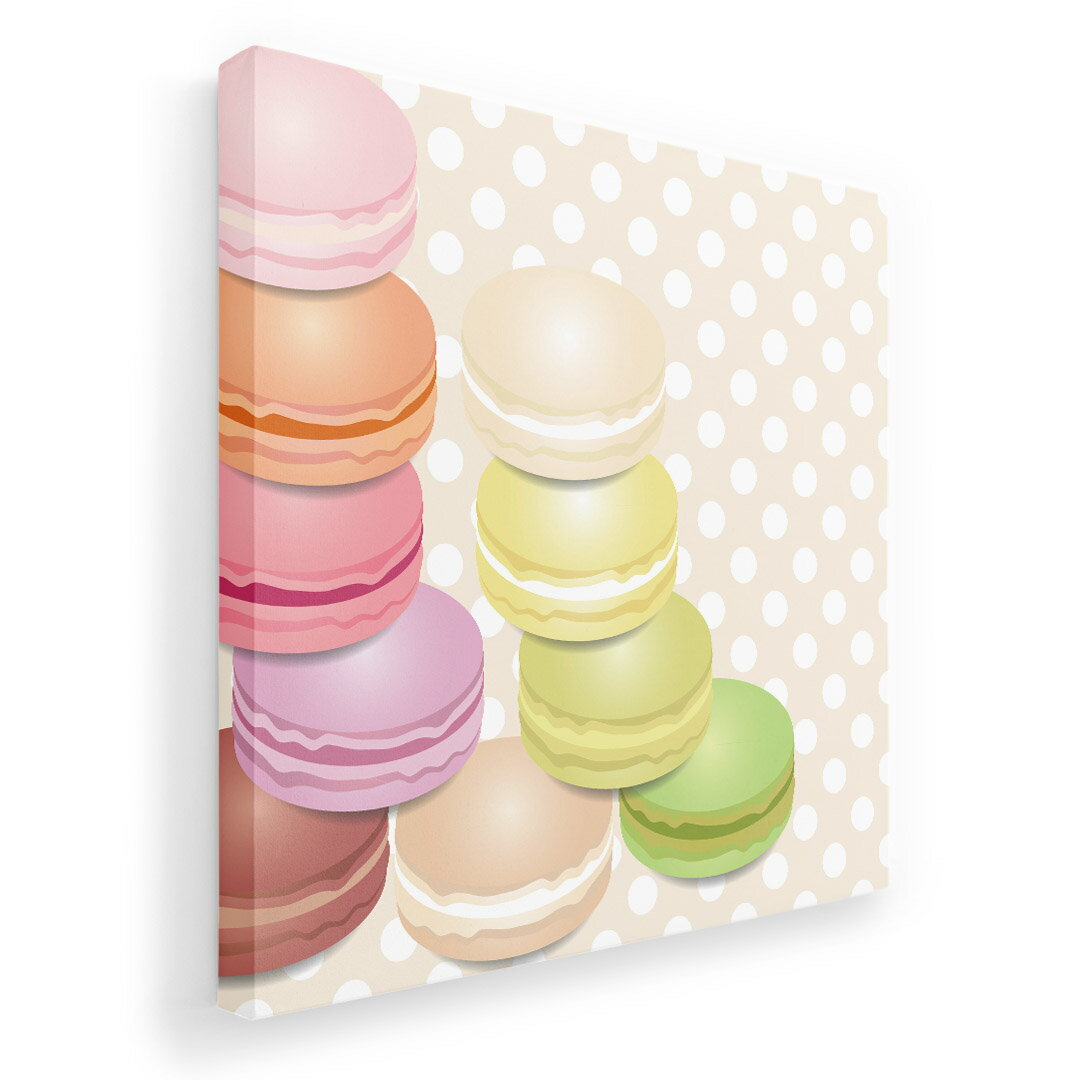 アートパネル 絵 絵画 飾り 選べるサイズ 333×333mm 正方 スクエア モダン 玄関 写真 フォト インテリア おしゃれ 002679 マカロン 水玉 カラフル