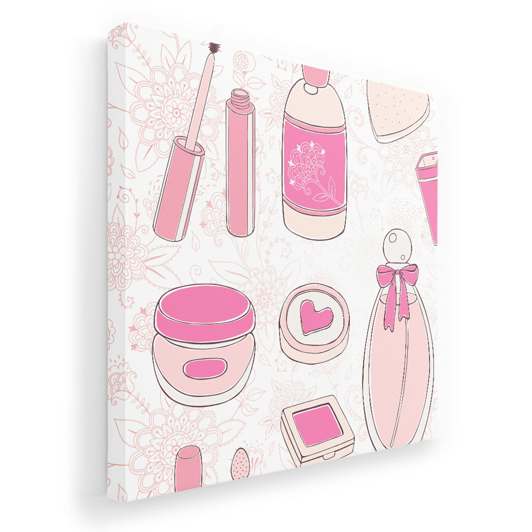 アートパネル 絵 絵画 飾り 選べるサイズ 455×455mm 正方 スクエア モダン 玄関 写真 フォト インテリア おしゃれ 002689 メイク　おしゃれ　ピンク