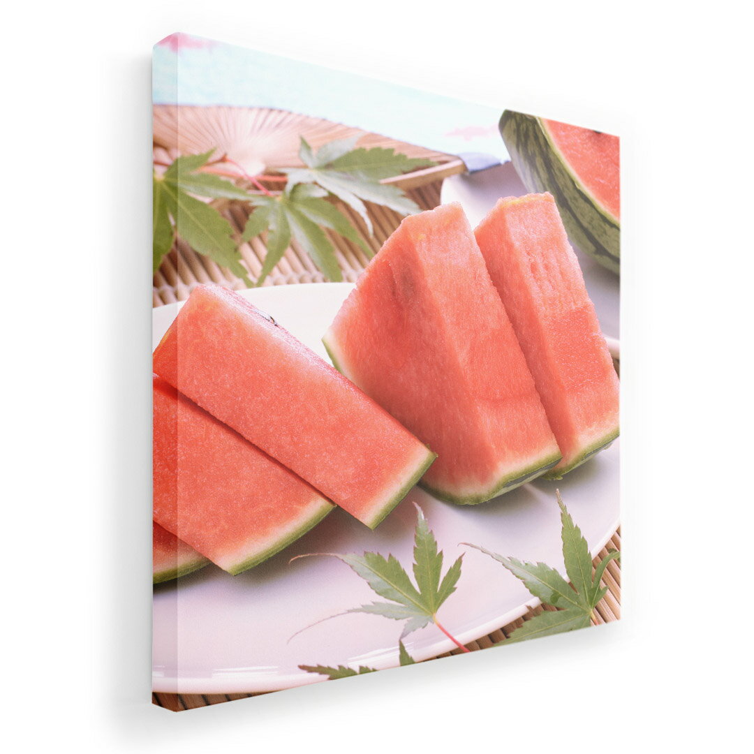 アートパネル 絵 絵画 飾り 選べるサイズ 333×333mm 正方 スクエア モダン 玄関 写真 フォト インテリア おしゃれ 002779 夏　スイカ　写真