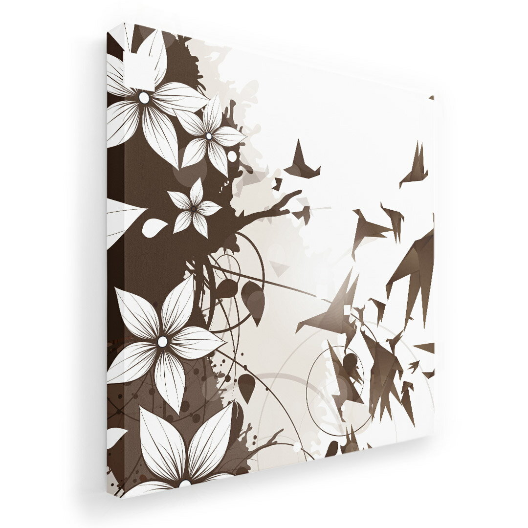 アートパネル 絵 絵画 飾り 選べるサイズ 455×455mm 正方 スクエア モダン 玄関 写真 フォト インテリア おしゃれ 003349 花　鳥　イラスト