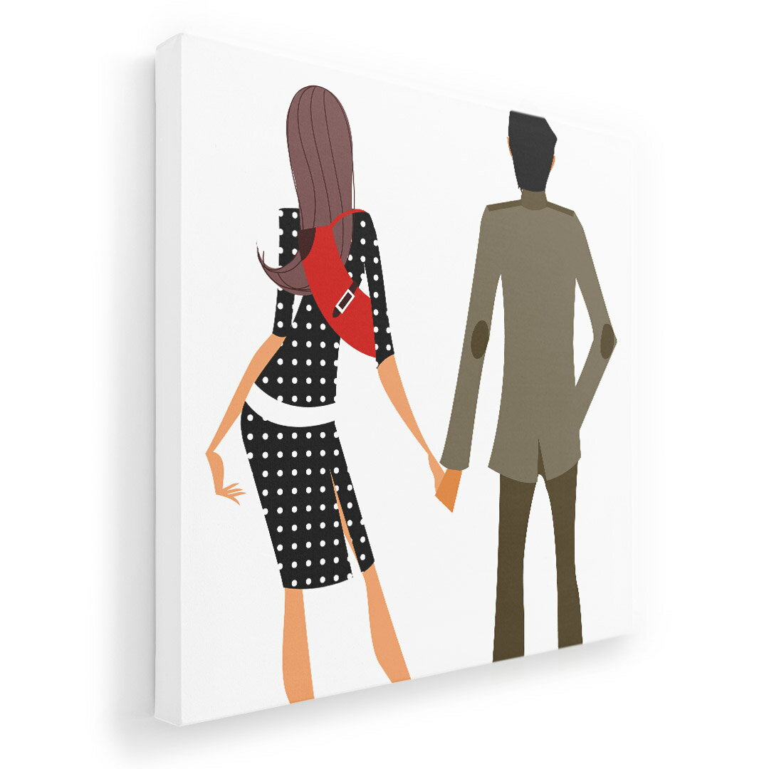 アートパネル 絵 絵画 飾り 選べるサイズ 333×333mm 正方 スクエア モダン 玄関 写真 フォト インテリア おしゃれ 003426 人物　イラスト　カップル