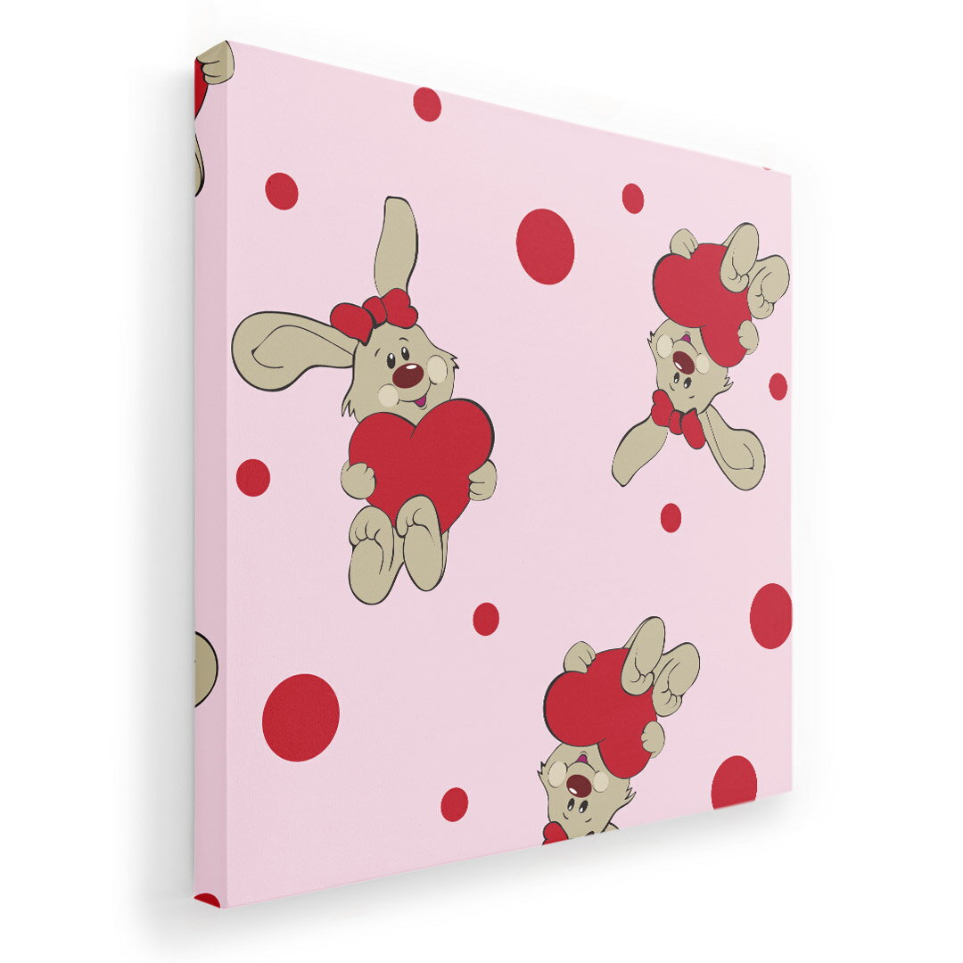 アートパネル 絵 絵画 飾り 選べるサイズ 455×455mm 正方 スクエア モダン 玄関 写真 フォト インテリア おしゃれ 003738 うさぎ　動物　キャラクター