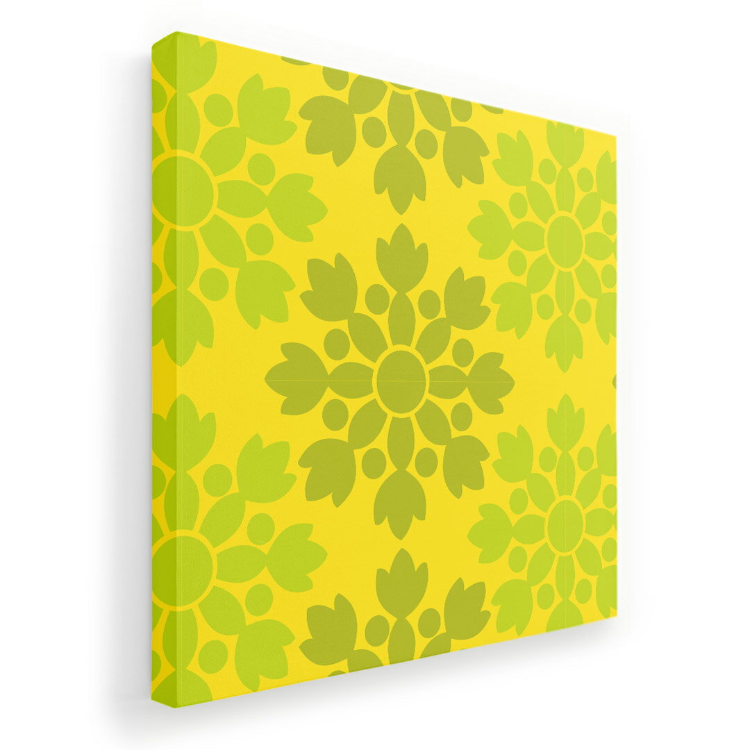 アートパネル 絵 絵画 飾り 選べるサイズ 333×333mm 正方 スクエア モダン 玄関 写真 フォト インテリア おしゃれ 003958 花　黄色　緑