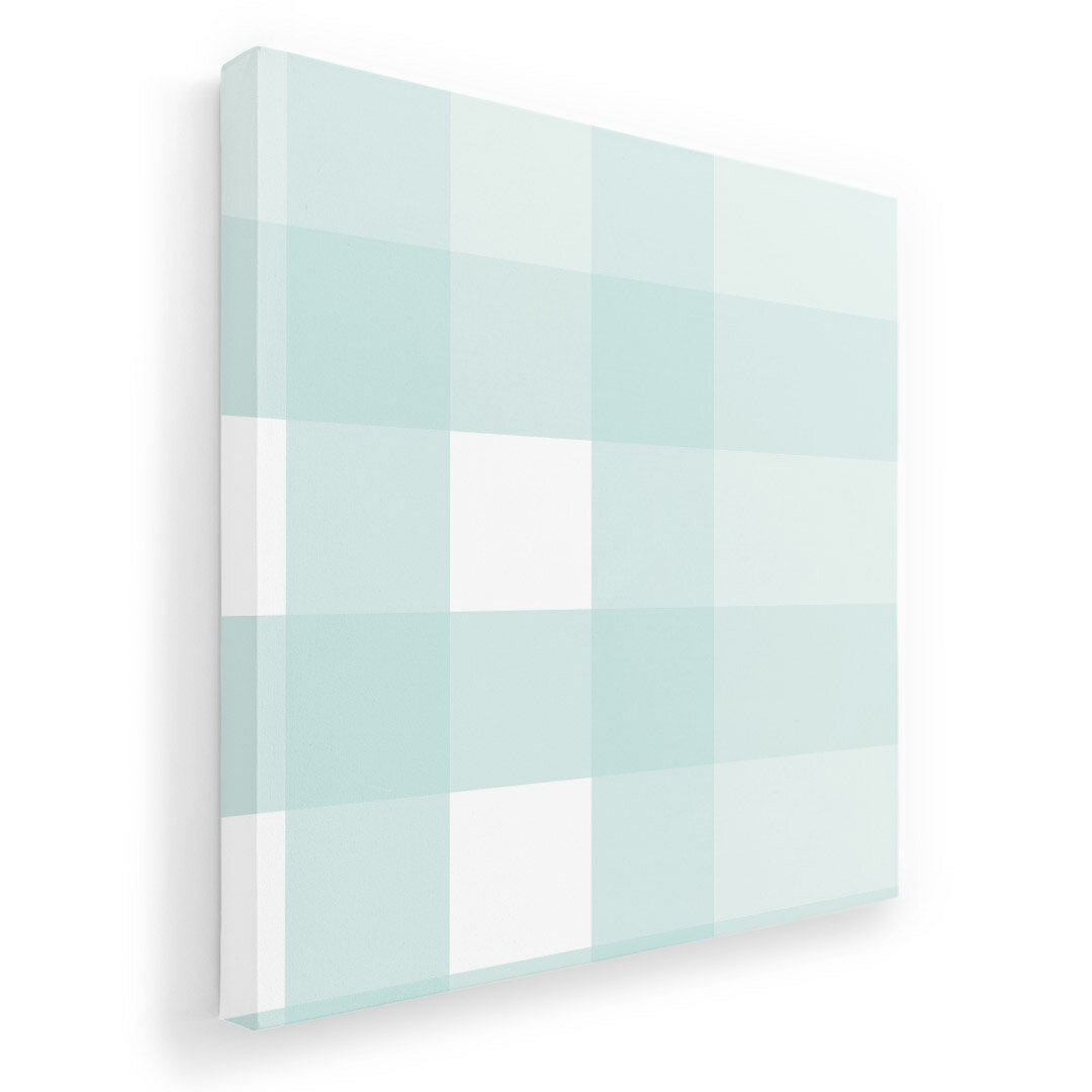 Rakuten - アートパネル 絵 絵画 飾り 選べるサイズ 333×333mm 正方 スクエア モダン 玄関 写真 フォト インテリア おしゃれ 004223 チェック　青　白