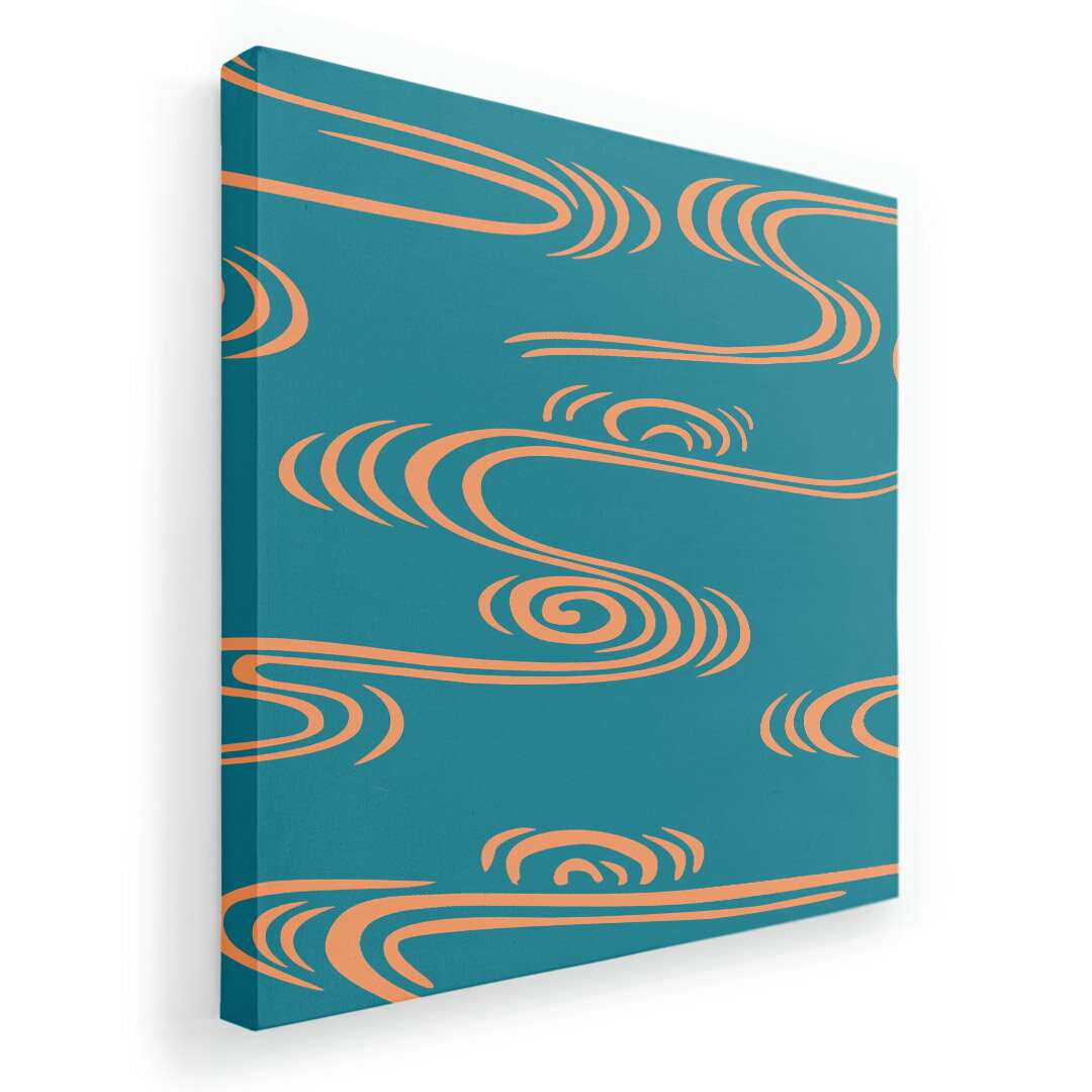 アートパネル 絵 絵画 飾り 選べるサイズ 333×333mm 正方 スクエア モダン 玄関 写真 フォト インテリア おしゃれ 004331 模様　青