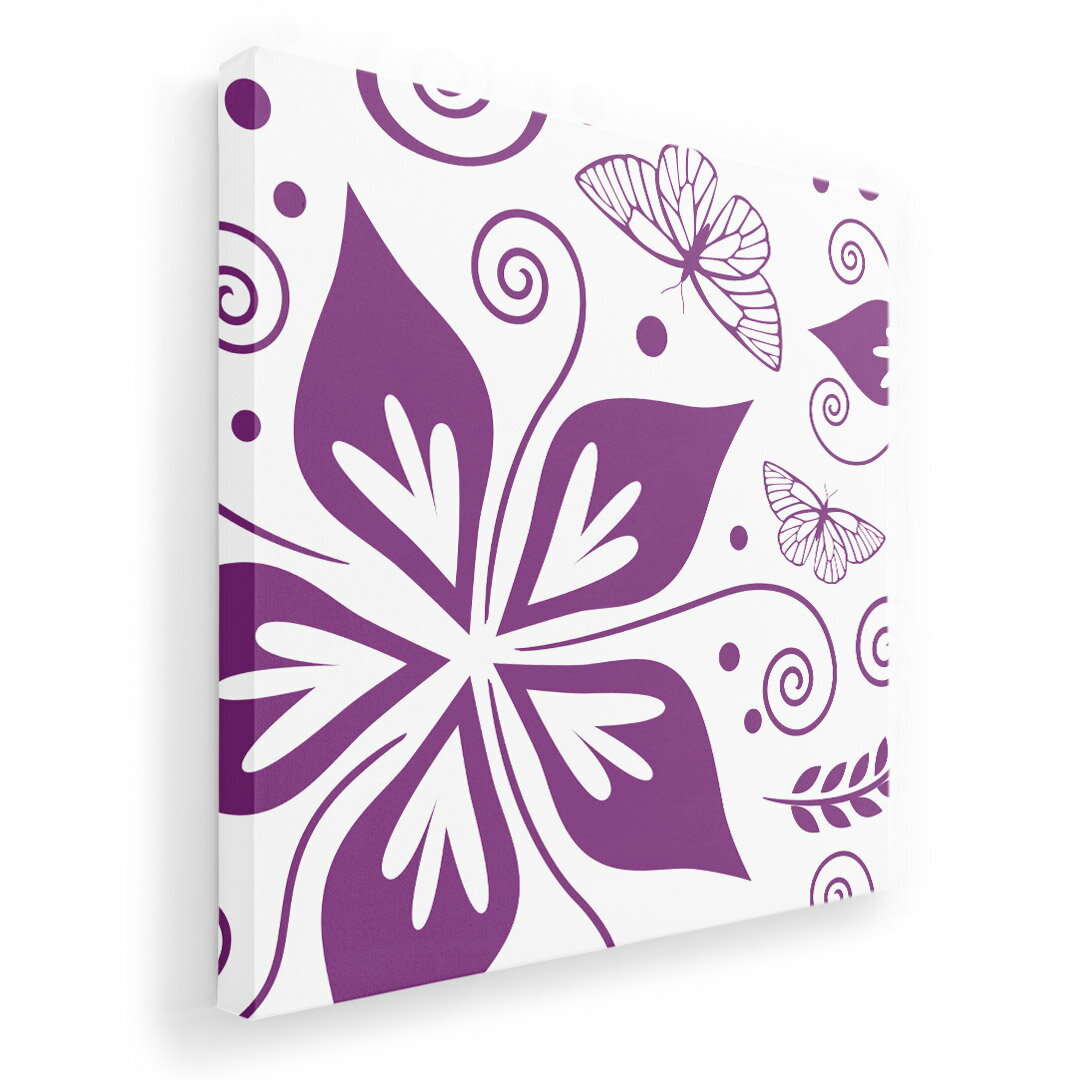 アートパネル 絵 絵画 飾り 選べるサイズ 333×333mm 正方 スクエア モダン 玄関 写真 フォト インテリア おしゃれ 004406 花　蝶　紫