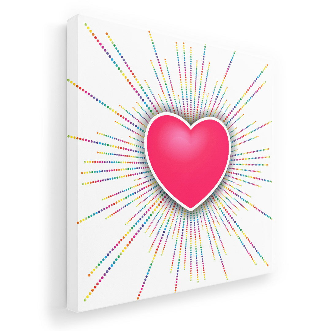 アートパネル 絵 絵画 飾り 選べるサイズ 455×455mm 正方 スクエア モダン 玄関 写真 フォト インテリア おしゃれ 004557 ハート　ピンク　シンプル