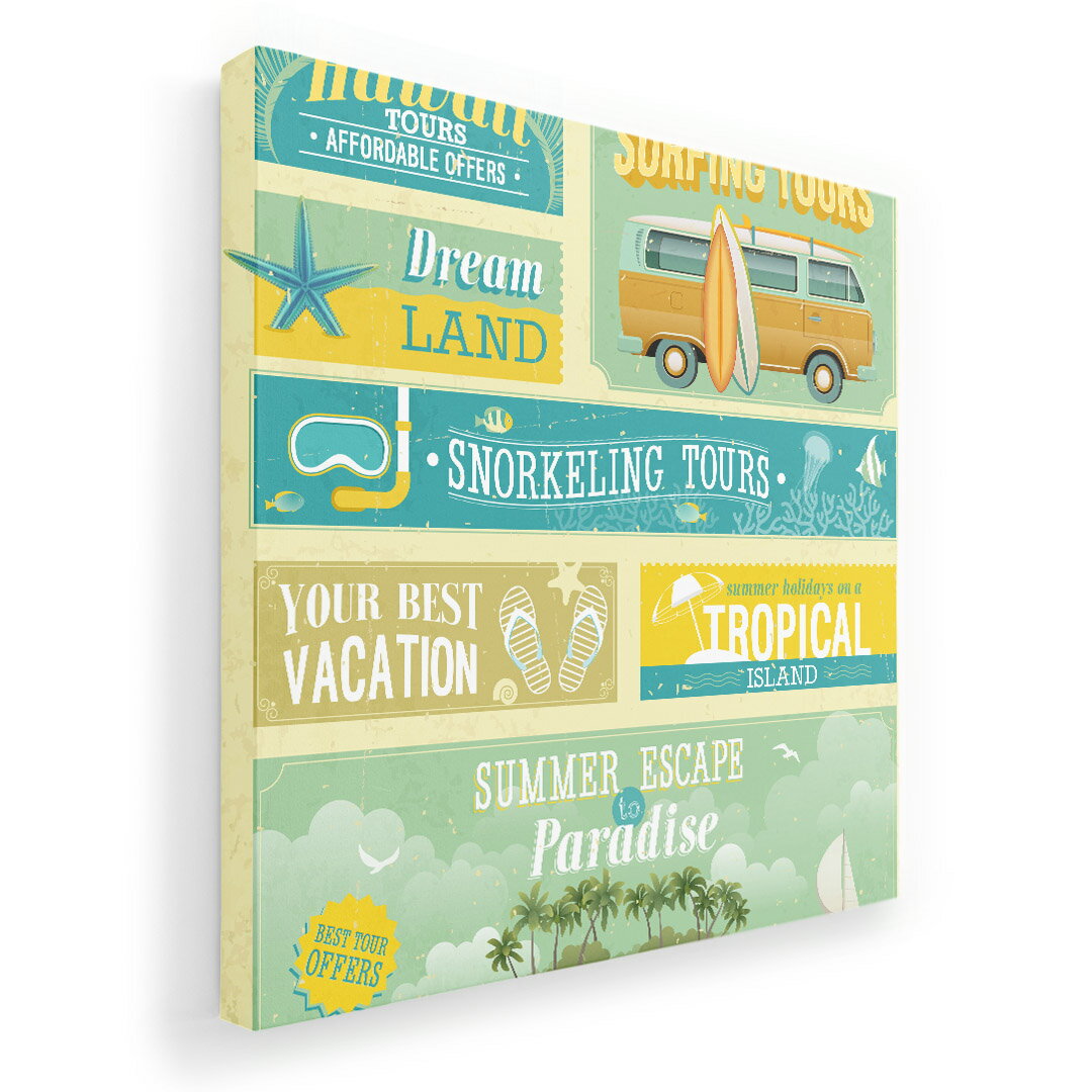 アートパネル 絵 絵画 飾り 選べるサイズ 333×333mm 正方 スクエア モダン 玄関 写真 フォト インテリア おしゃれ 004841 サーフ　海　イラスト