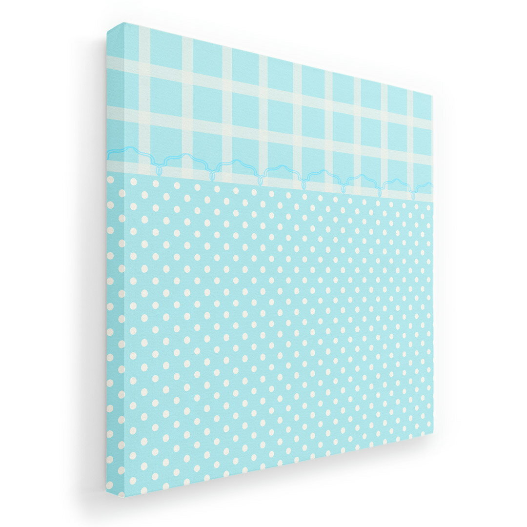 アートパネル 絵 絵画 飾り 選べるサイズ 455×455mm 正方 スクエア モダン 玄関 写真 フォト インテリア おしゃれ 005025 水玉　ドット　チェック　水色