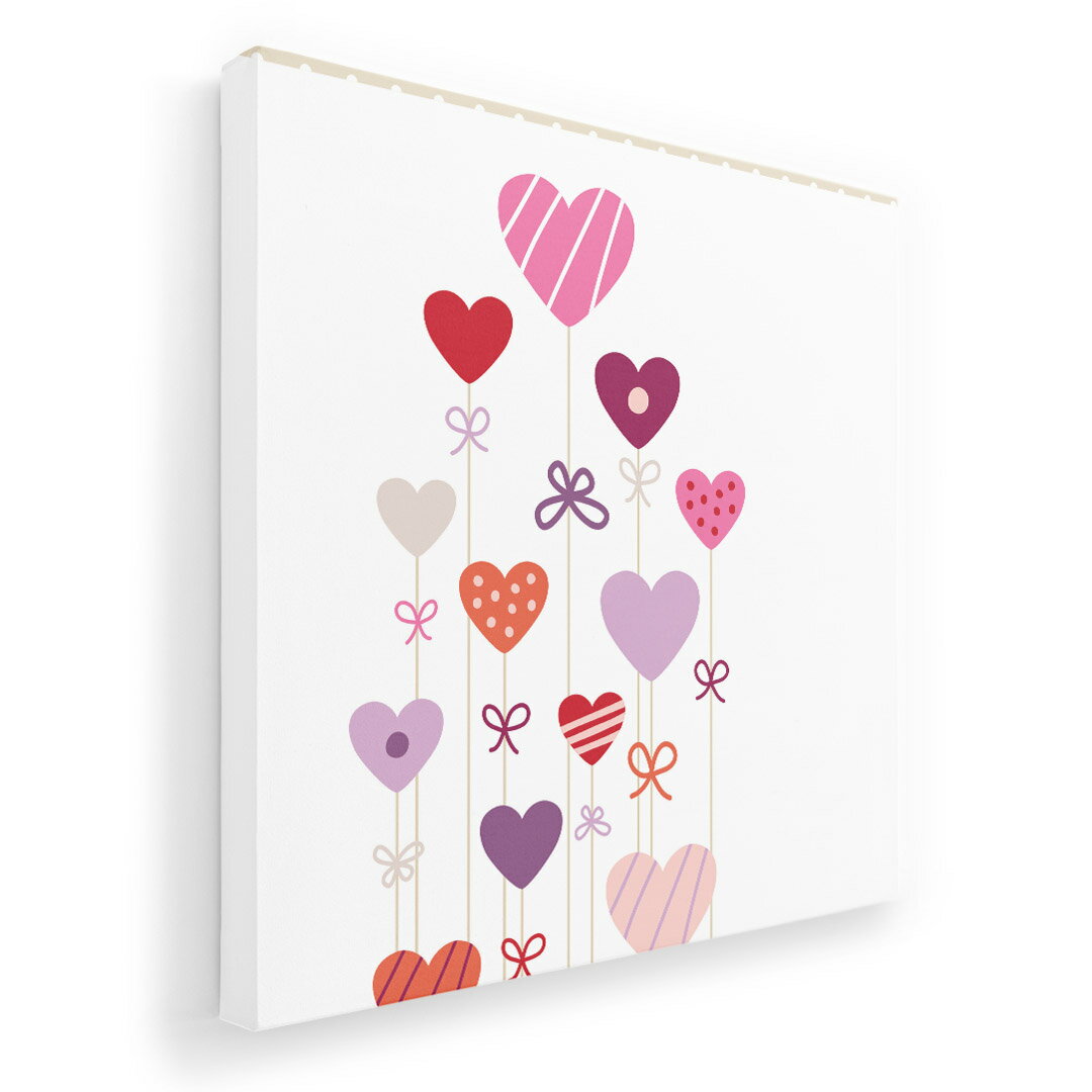 アートパネル 絵 絵画 飾り 選べるサイズ 455×455mm 正方 スクエア モダン 玄関 写真 フォト インテリア おしゃれ 005245 ハート　風船　水玉