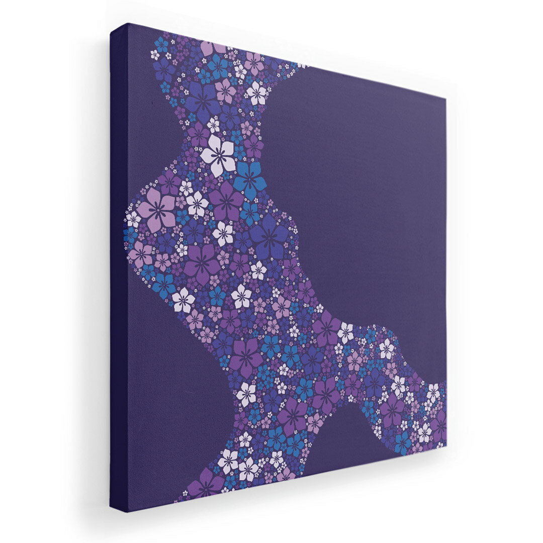 Rakuten - アートパネル 絵 絵画 飾り 選べるサイズ 333×333mm 正方 スクエア モダン 玄関 写真 フォト インテリア おしゃれ 005329 花　紫　青　紺