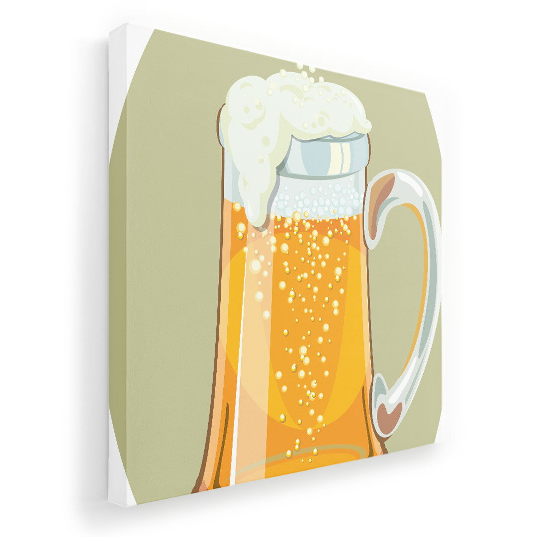 アートパネル 絵 絵画 飾り 選べるサイズ 333×333mm 正方 スクエア モダン 玄関 写真 フォト インテリア おしゃれ 005499 ビール　飲み物　イラスト