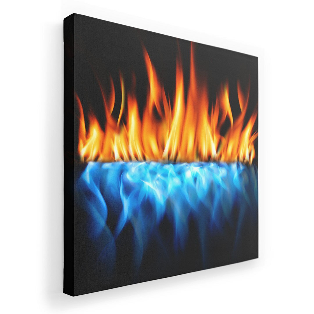 アートパネル 絵 絵画 飾り 選べるサイズ 455×455mm 正方 スクエア モダン 玄関 写真 フォト インテリア おしゃれ 005691 炎　赤　青