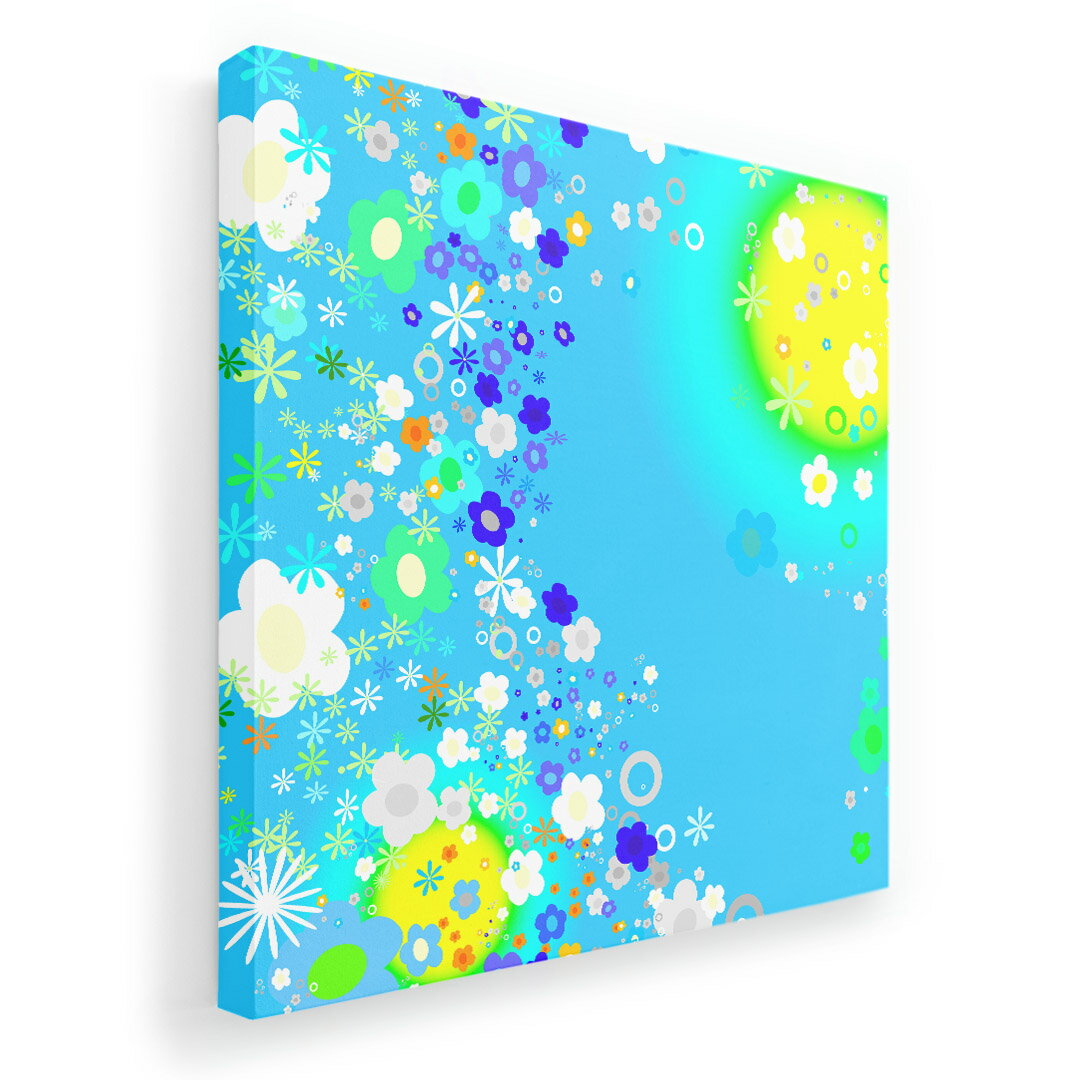 アートパネル 絵 絵画 飾り 選べるサイズ 333×333mm 正方 スクエア モダン 玄関 写真 フォト インテリア おしゃれ 005745 花　フラワー　水色