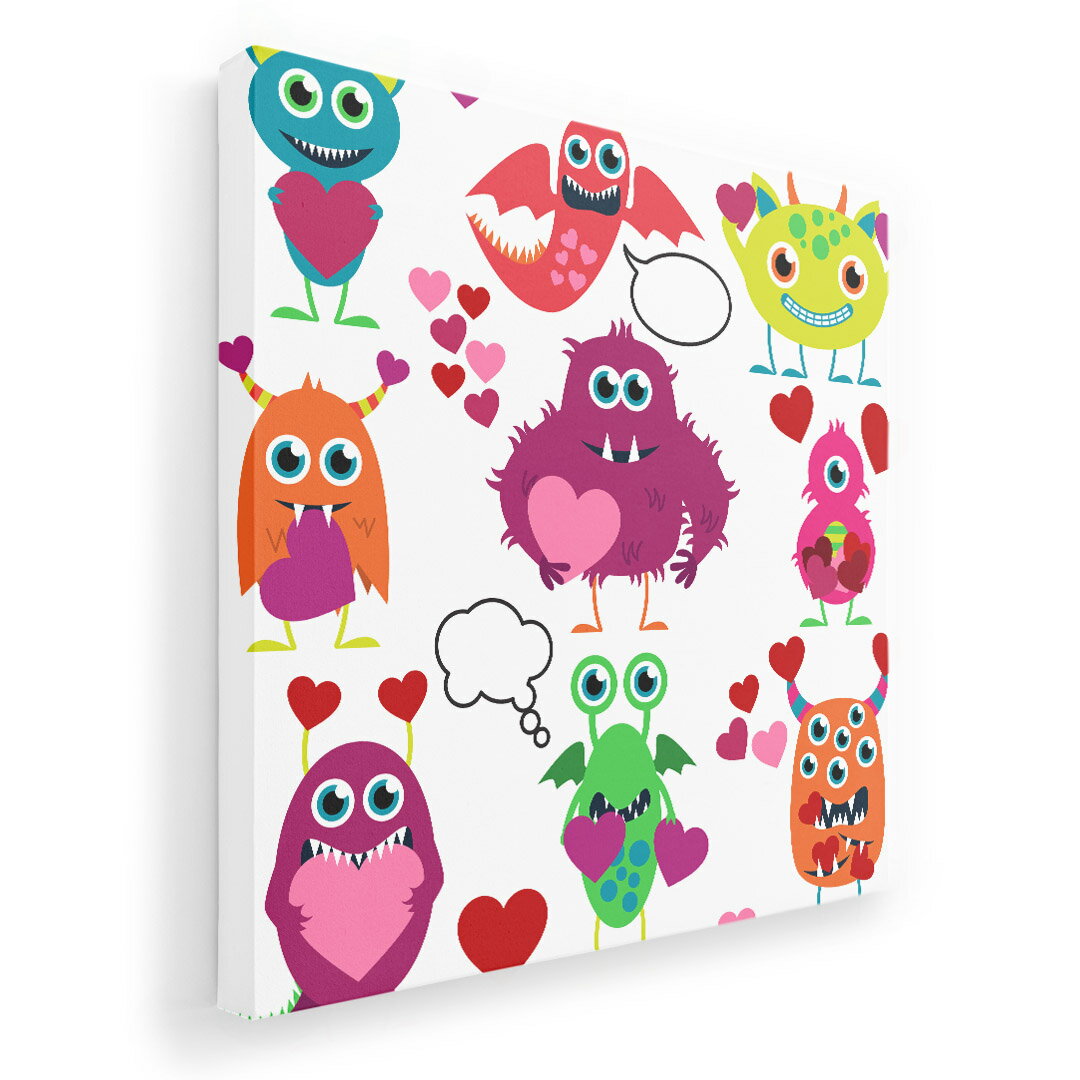 アートパネル 絵 絵画 飾り 選べるサイズ 333×333mm 正方 スクエア モダン 玄関 写真 フォト インテリア おしゃれ 005746 モンスター キャラクター