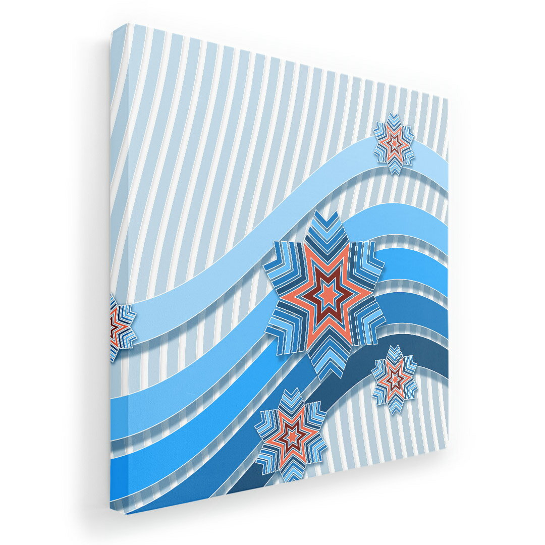 アートパネル 絵 絵画 飾り 選べるサイズ 333×333mm 正方 スクエア モダン 玄関 写真 フォト インテリア おしゃれ 005772 雪　結晶　青