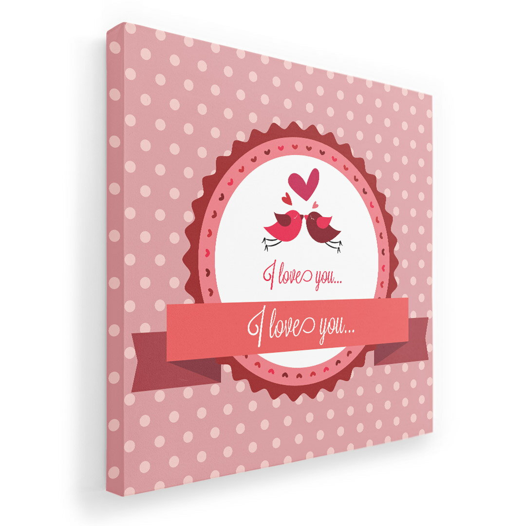 アートパネル 絵 絵画 飾り 選べるサイズ 455×455mm 正方 スクエア モダン 玄関 写真 フォト インテリア おしゃれ 005803 鳥　動物　水玉　ハート