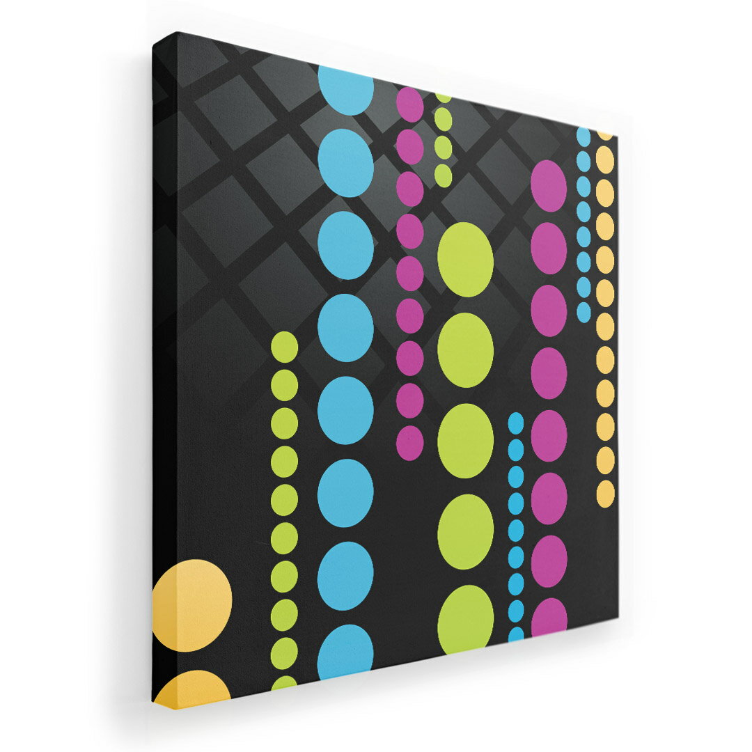 アートパネル 絵 絵画 飾り 選べるサイズ 455×455mm 正方 スクエア モダン 玄関 写真 フォト インテリア おしゃれ 005830 カラフル　ライン　黒