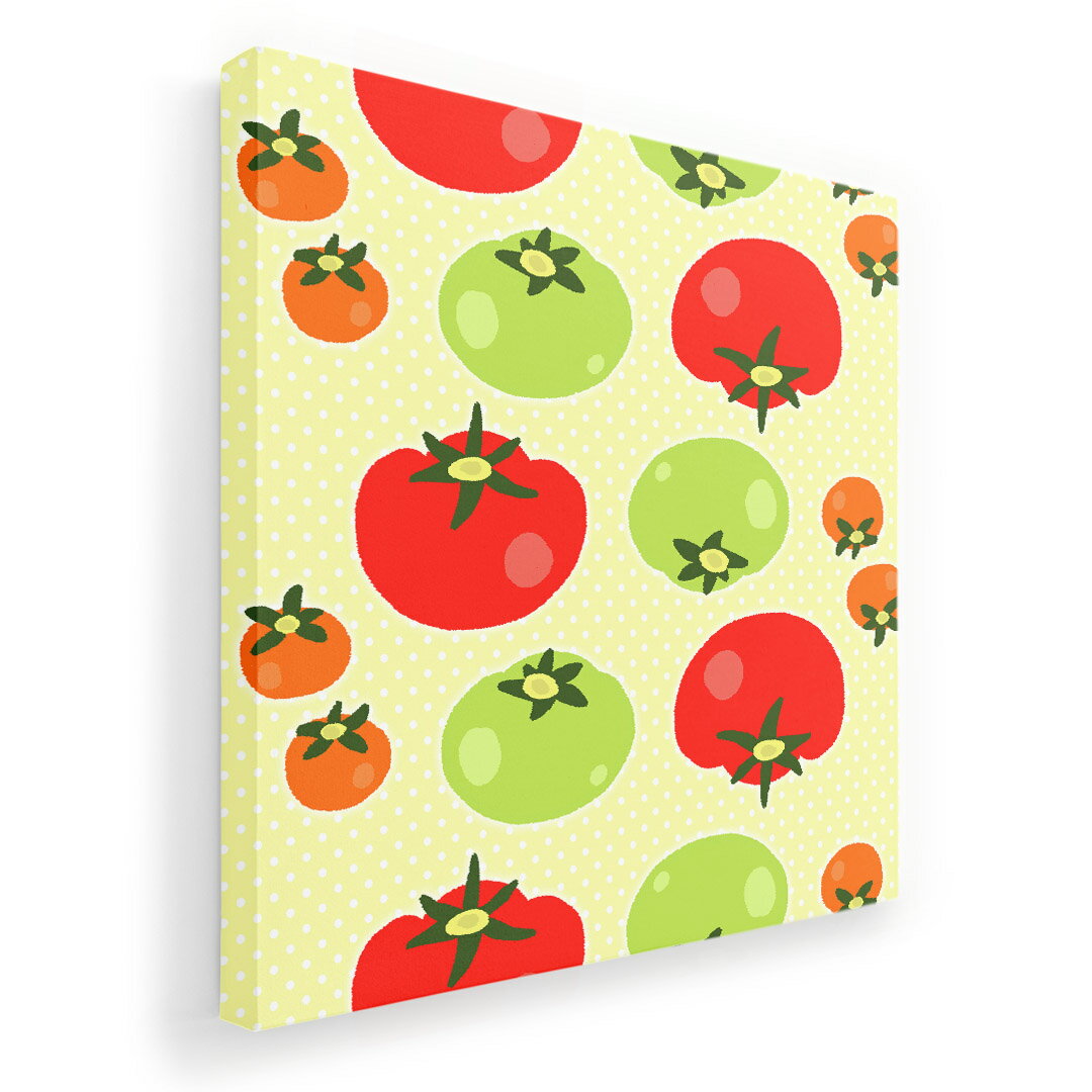 Rakuten - アートパネル 絵 絵画 飾り 選べるサイズ 455×455mm 正方 スクエア モダン 玄関 写真 フォト インテリア おしゃれ 005856 トマト　野菜　イラスト