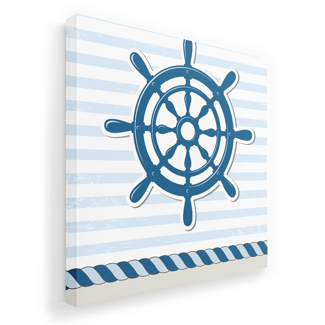 アートパネル 絵 絵画 飾り 選べるサイズ 455×455mm 正方 スクエア モダン 玄関 写真 フォト インテリア おしゃれ 006181 舵 マリン ボーダー