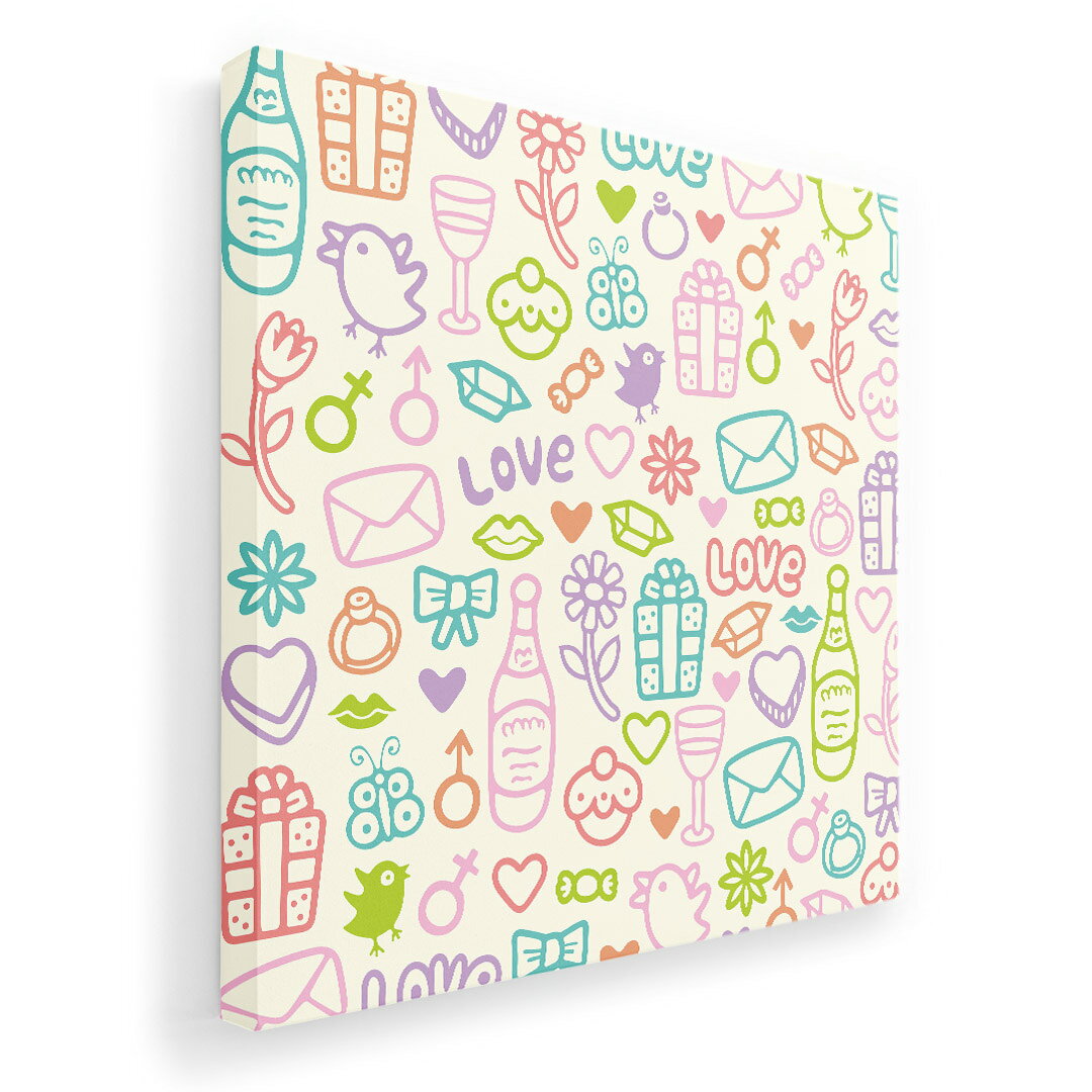 アートパネル 絵 絵画 飾り 選べるサイズ 455×455mm 正方 スクエア モダン 玄関 写真 フォト インテリア おしゃれ 006398 パーティー　鳥　模様