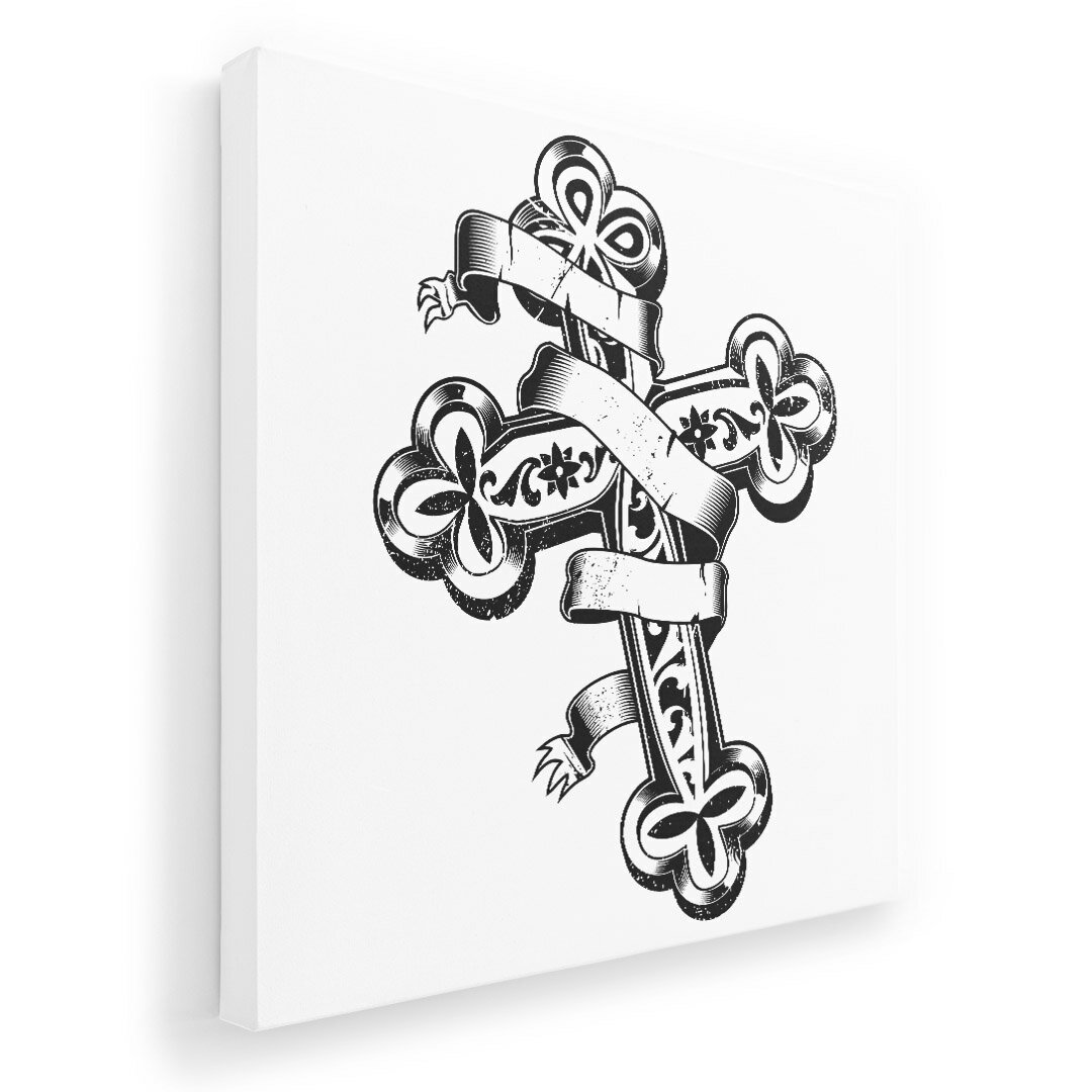 アートパネル 絵 絵画 飾り 選べるサイズ 455×455mm 正方 スクエア モダン 玄関 写真 フォト インテリア おしゃれ 006434 十字架　イラスト