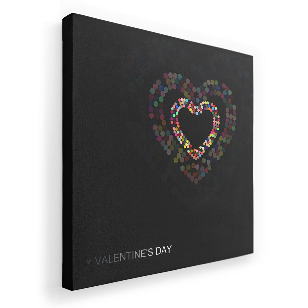 アートパネル 絵 絵画 飾り 選べるサイズ 455×455mm 正方 スクエア モダン 玄関 写真 フォト インテリア おしゃれ 006655 ハート　カラフル