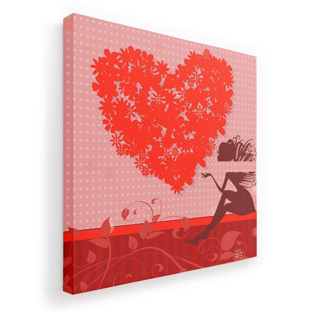 アートパネル 絵 絵画 飾り 選べるサイズ 333×333mm 正方 スクエア モダン 玄関 写真 フォト インテリア おしゃれ 006708 人物　蝶　ハート(3.0)