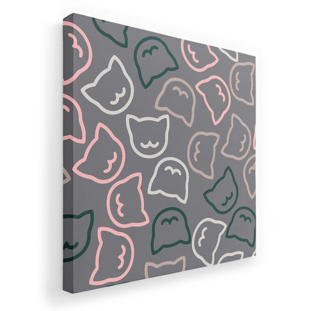 アートパネル 絵 絵画 飾り 選べるサイズ 333×333mm 正方 スクエア モダン 玄関 写真 フォト インテリア おしゃれ 006784 ネコ　動物　イラスト(3.0)