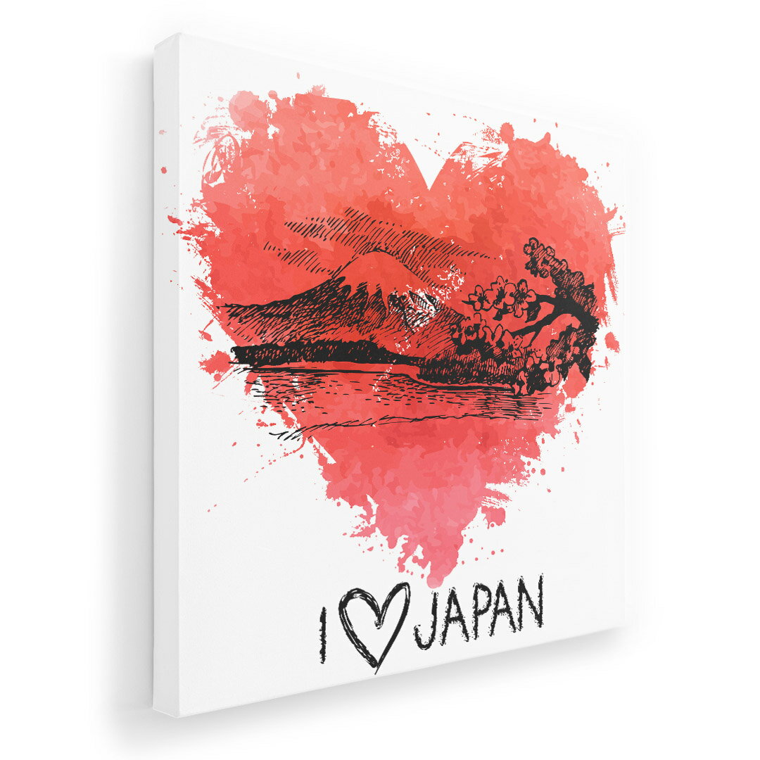 Rakuten - アートパネル 絵 絵画 飾り 選べるサイズ 333×333mm 正方 スクエア モダン 玄関 写真 フォト インテリア おしゃれ 006822 ハート　日本