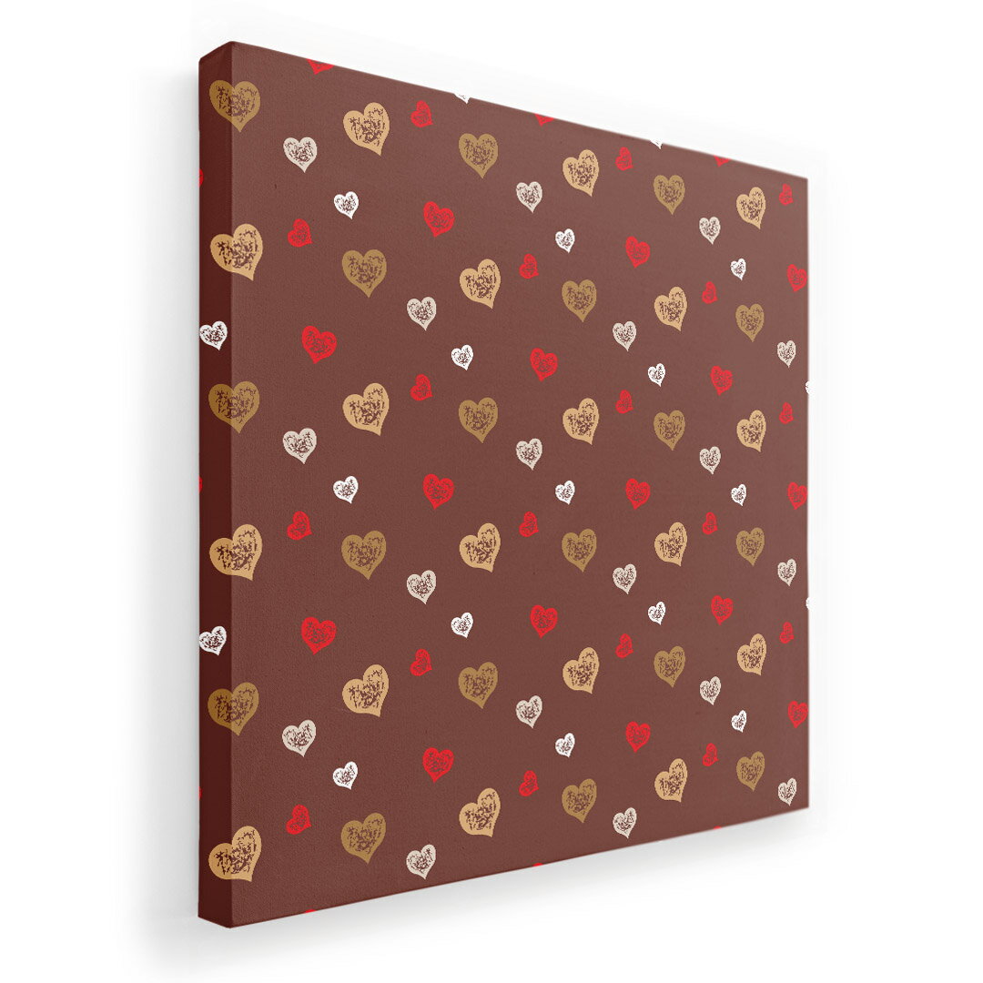 アートパネル 絵 絵画 飾り 選べるサイズ 333×333mm 正方 スクエア モダン 玄関 写真 フォト インテリア おしゃれ 006836 ハート　模様