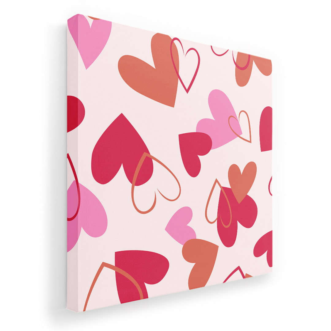 アートパネル 絵 絵画 飾り 選べるサイズ 333×333mm 正方 スクエア モダン 玄関 写真 フォト インテリア おしゃれ 007004 ハート　模様