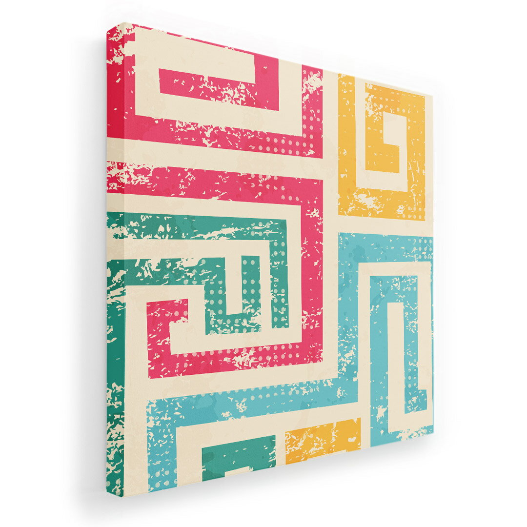 アートパネル 絵 絵画 飾り 選べるサイズ 455×455mm 正方 スクエア モダン 玄関 写真 フォト インテリア おしゃれ 007340 カラフル　模様　レトロ