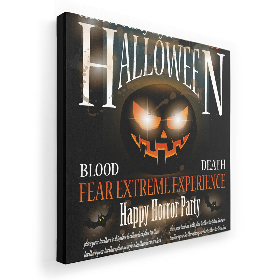 アートパネル 絵 絵画 飾り 選べるサイズ 333×333mm 正方 スクエア モダン 玄関 写真 フォト インテリア おしゃれ 007494 ハロウィン 黒 ブラック カボチャ