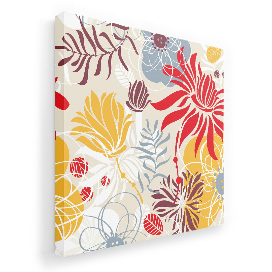 Rakuten - アートパネル 絵 絵画 飾り 選べるサイズ 333×333mm 正方 スクエア モダン 玄関 写真 フォト インテリア おしゃれ 007674 花　フラワー　模様