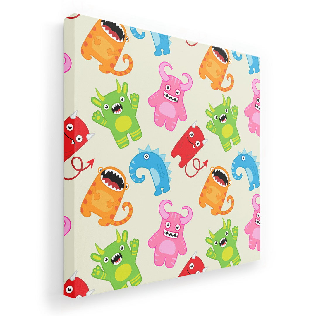 アートパネル 絵 絵画 飾り 選べるサイズ 455×455mm 正方 スクエア モダン 玄関 写真 フォト インテリア おしゃれ 007721 モンスター キャラクター カラフル 模様