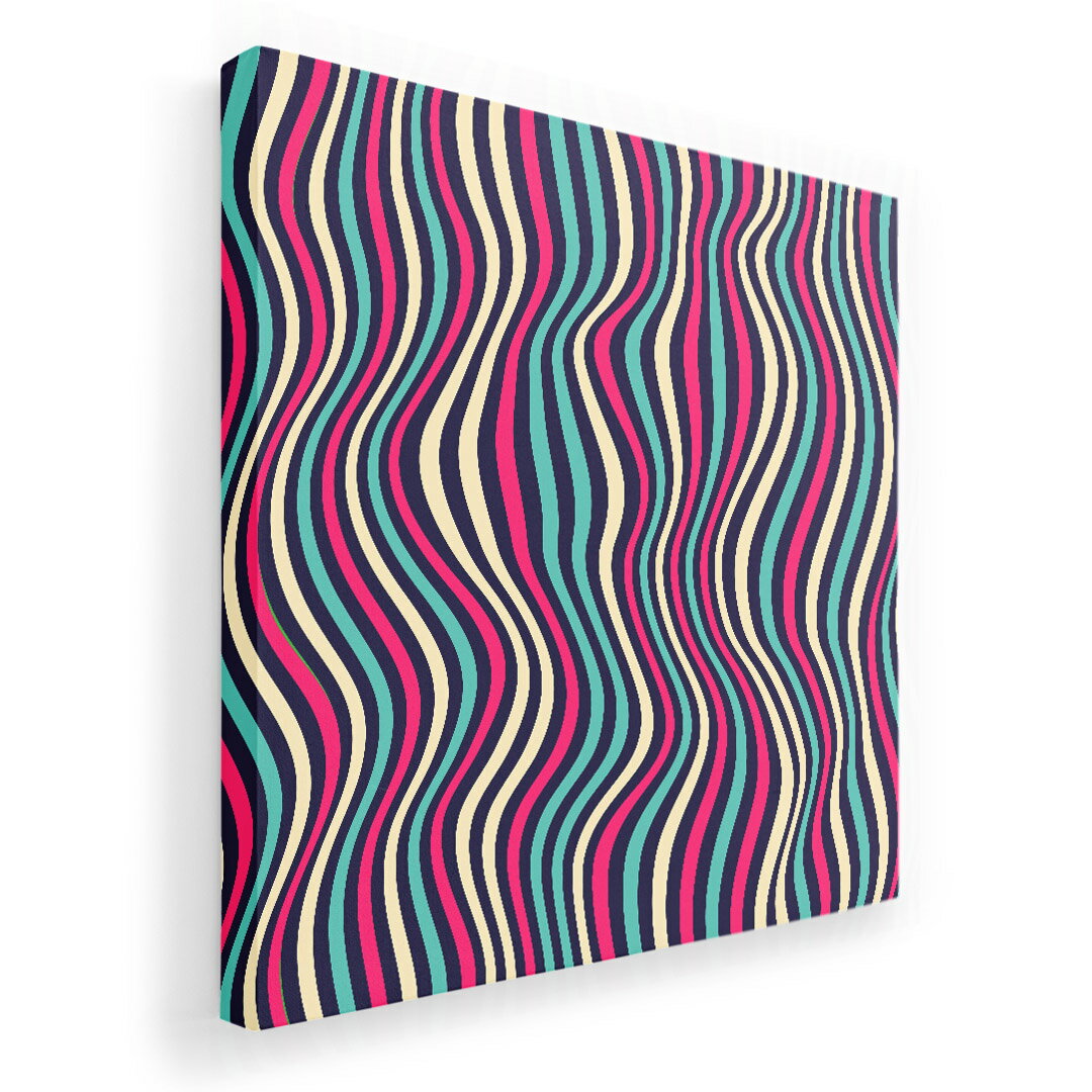 アートパネル 絵 絵画 飾り 選べるサイズ 333×333mm 正方 スクエア モダン 玄関 写真 フォト インテリア おしゃれ 007809 しましま　模様　水色　ピンク