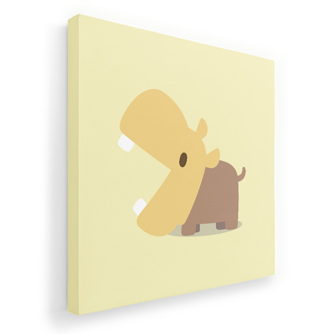 アートパネル 絵 絵画 飾り 選べるサイズ 455×455mm 正方 スクエア モダン 玄関 写真 フォト インテリア おしゃれ 007855 カバ　かば　イラスト　キャラクター