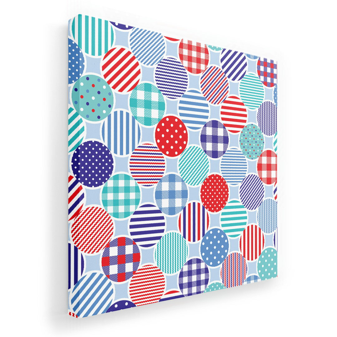 Rakuten - アートパネル 絵 絵画 飾り 選べるサイズ 455×455mm 正方 スクエア モダン 玄関 写真 フォト インテリア おしゃれ 008132 カラフル　チェック　模様　ボーダー