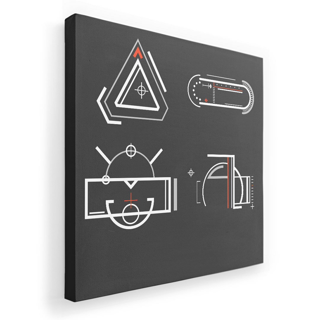 アートパネル 絵 絵画 飾り 選べるサイズ 455×455mm 正方 スクエア モダン 玄関 写真 フォト インテリア おしゃれ 008436 黒　ブラック　白　レッド　赤　マーク