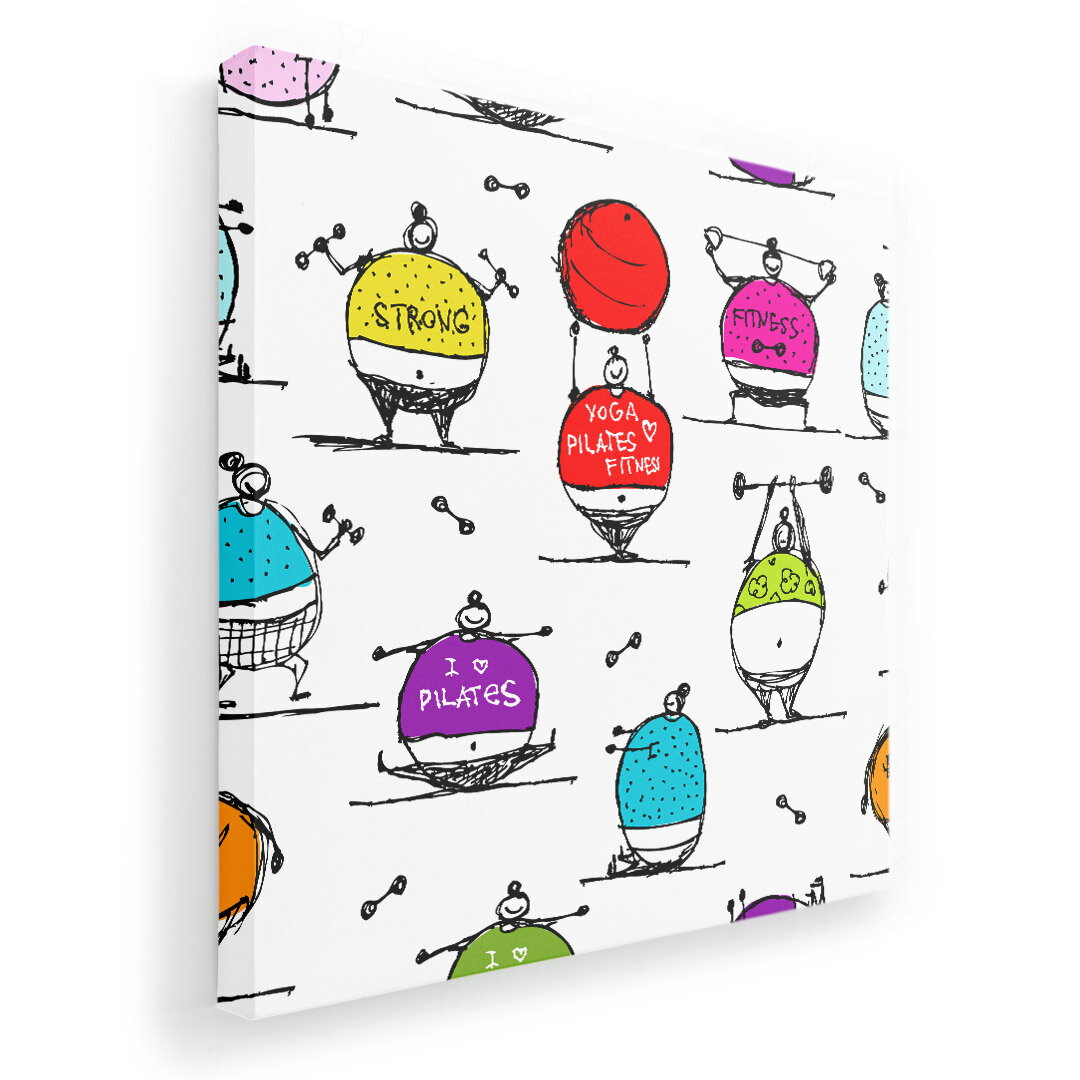 アートパネル 絵 絵画 飾り 選べるサイズ 333×333mm 正方 スクエア モダン 玄関 写真 フォト インテリア おしゃれ 008610 イラスト カラフル 人物 ダイエット