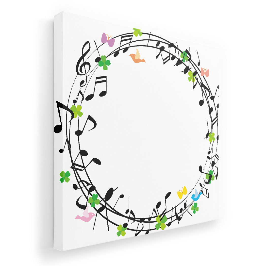 アートパネル 絵 絵画 飾り 選べるサイズ 333×333mm 正方 スクエア モダン 玄関 写真 フォト インテリア おしゃれ 009351 音符　音楽　鳥