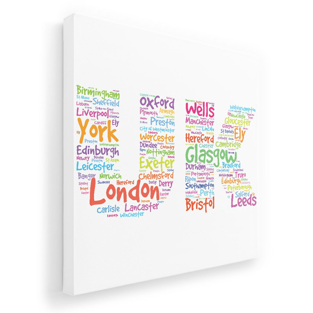 アートパネル 絵 絵画 飾り 選べるサイズ 455×455mm 正方 スクエア モダン 玄関 写真 フォト インテリア おしゃれ 009475 英語　外国　カラフル