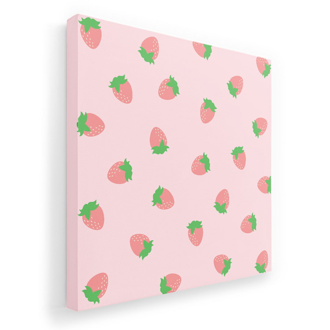 アートパネル 絵 絵画 飾り 選べるサイズ 455×455mm 正方 スクエア モダン 玄関 写真 フォト インテリア おしゃれ 009549 いちご ピンク
